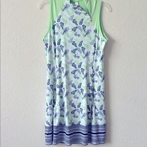 TEE TIME Golf Activewear Floral Dress with Shorts - Women's Medium, mint green